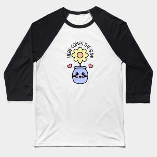 Here Comes The Sun Kawaii Cute Flower Pot Baseball T-Shirt